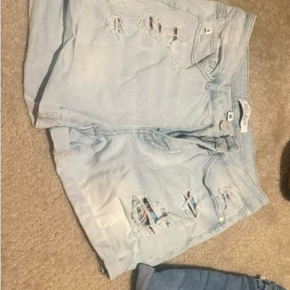 Judy Blue Light Wash Distressed Jean Shorts